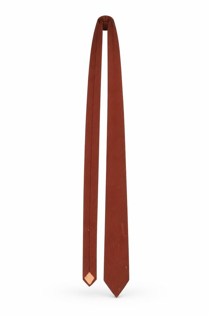 Front view of Craigmill Men's Brown Wool Slim Tie