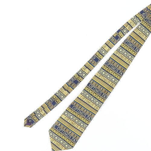 Past Times Men's Blue Silk Geometric Slim Tie