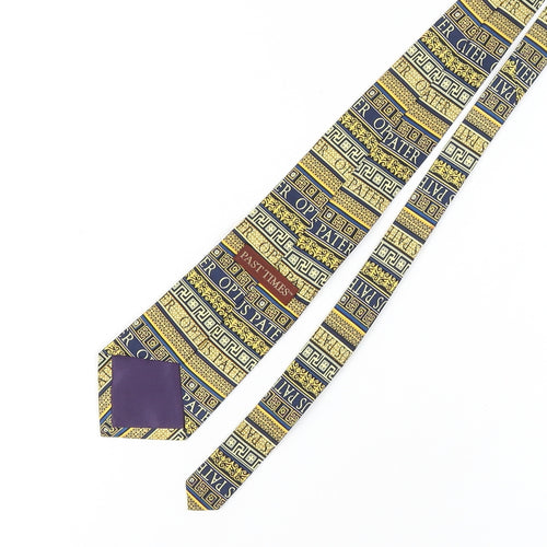 Past Times Men's Blue Silk Geometric Slim Tie