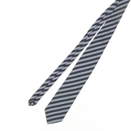 Carducci Men's Black Silk Striped Designer Handmade Tie