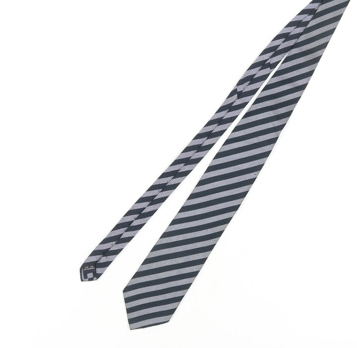 Carducci Men's Black Silk Striped Designer Handmade Tie
