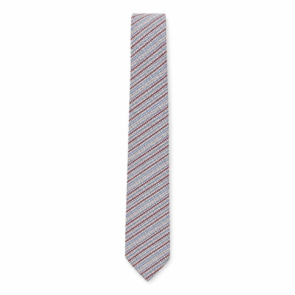 Front view of Carducci Men's Multicoloured Silk Striped Tie, Handmade