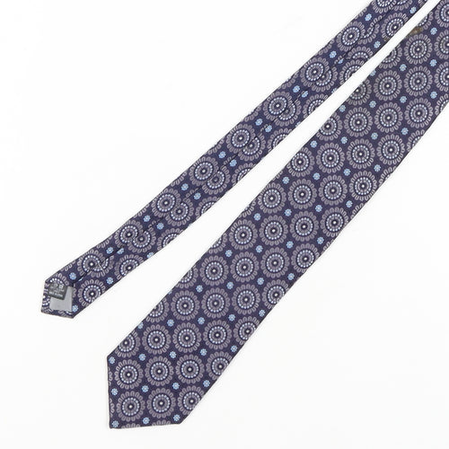 Racing Green Blue Silk Floral Men's Tie