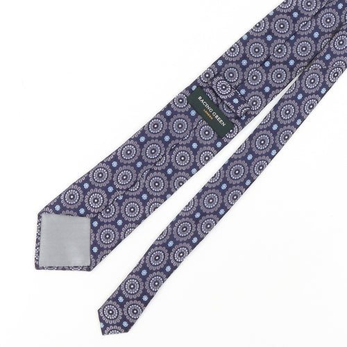 Racing Green Blue Silk Floral Men's Tie