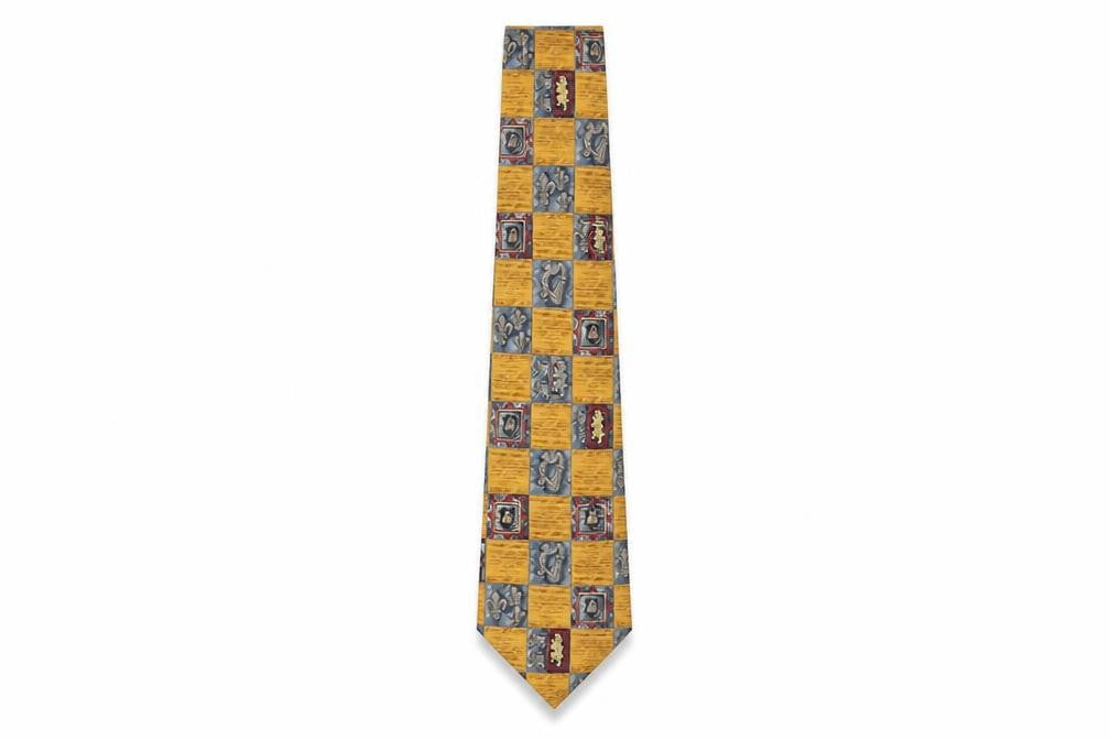 Front view of Marks & Spencer Multicoloured Silk Tie, Men's Vintage V&A Collection