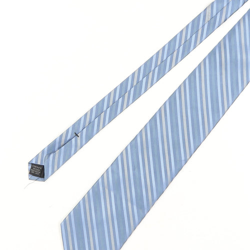 DKNY Men's Blue Silk Striped Slim Tie, One Size