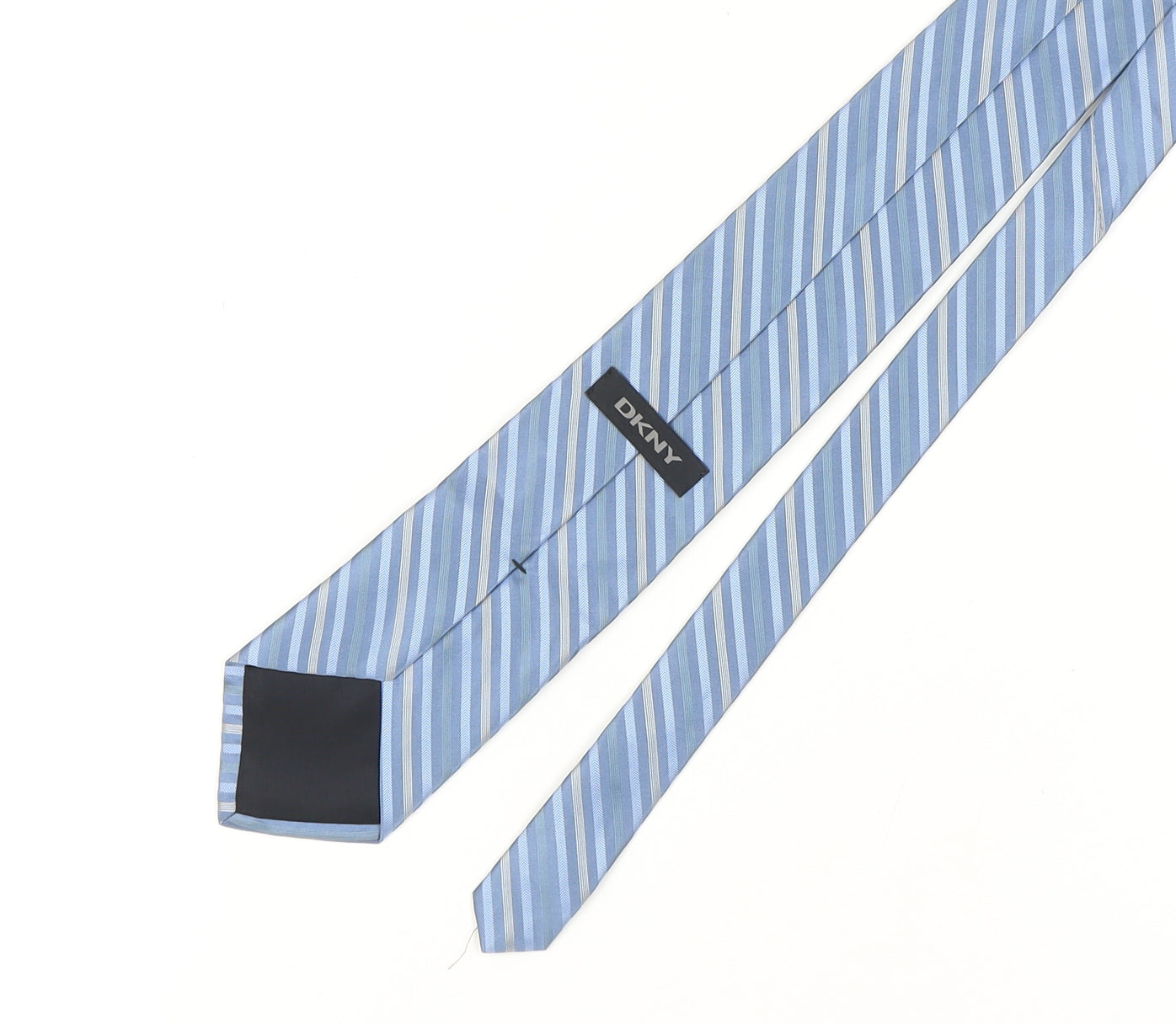 DKNY Men's Blue Silk Striped Slim Tie, One Size