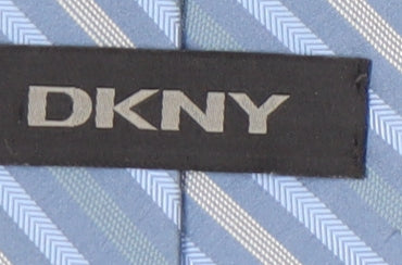 DKNY Men's Blue Silk Striped Slim Tie, One Size