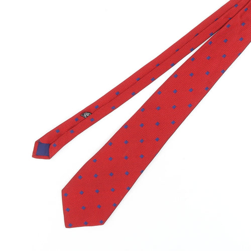 Norman Peal Men's Red Silk Polka Dot Tie