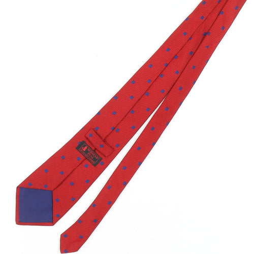 Norman Peal Men's Red Silk Polka Dot Tie