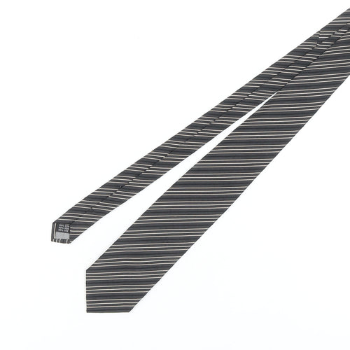 BAUMLER Men's Black Striped Silk Tie One Size