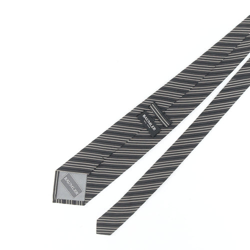 BAUMLER Men's Black Striped Silk Tie One Size