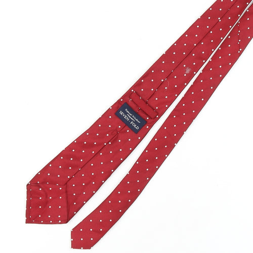 Samuel Windsor Men's Red Polka Dot Silk Tie, Excellent Condition