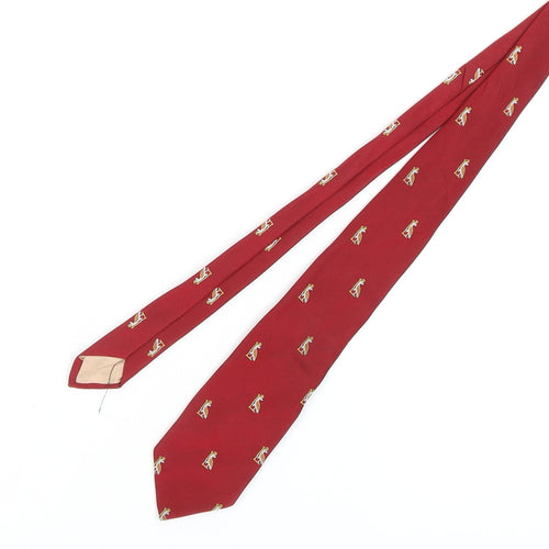 M Lewin & Sons Men's Red Silk Animal Pattern Tie