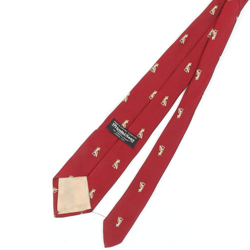 M Lewin & Sons Men's Red Silk Animal Pattern Tie