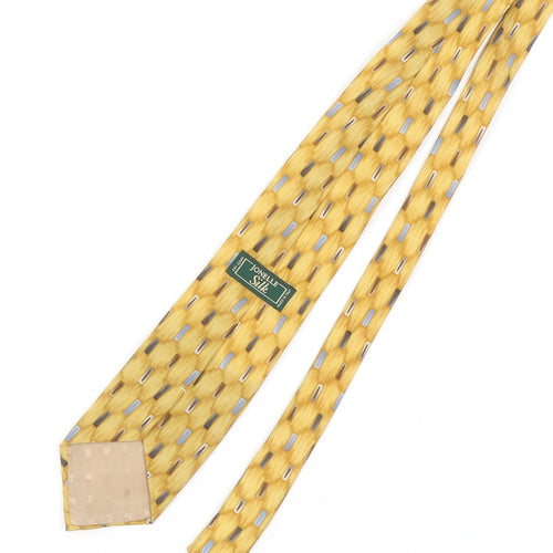 Jonelle Men's Yellow Geometric Silk Tie