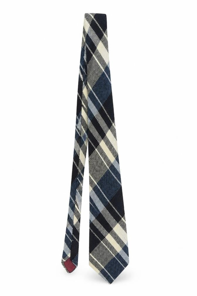 Front view of Shetland Wool Men's Blue Plaid Tie