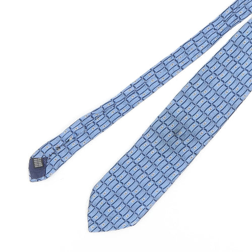 Baumler Men's Blue Silk Geometric Tie