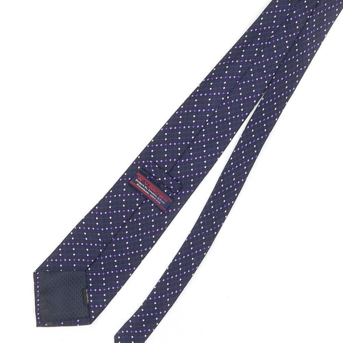 W.V. Brown Men's Blue Slim Silk Tie