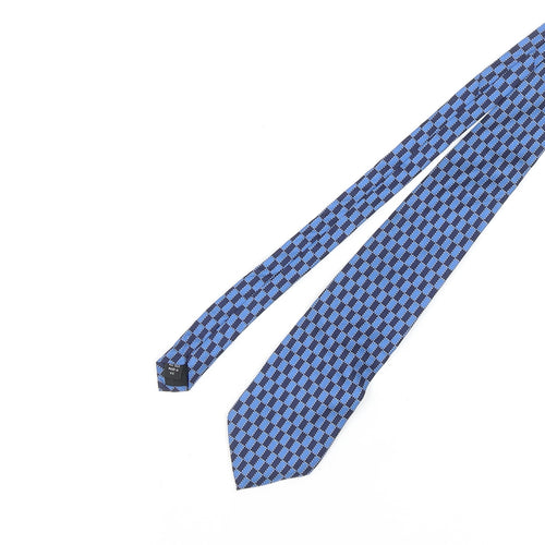 Pierre Cardin Blue Silk Plaid Tie for Men