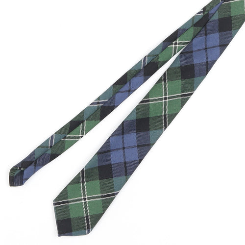 The House of Edgar Men's Tartan Wool Tie - Blue & Green