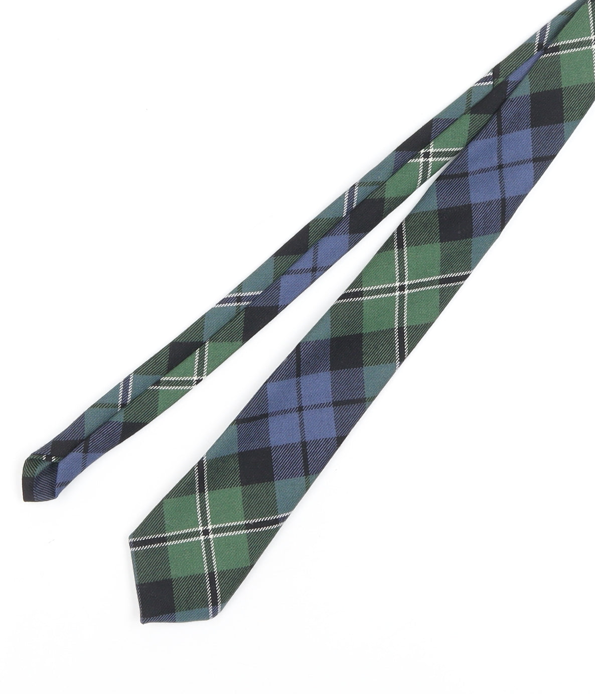 The House of Edgar Men's Tartan Wool Tie - Blue & Green