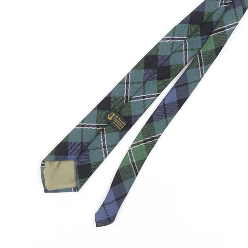 The House of Edgar Men's Tartan Wool Tie - Blue & Green