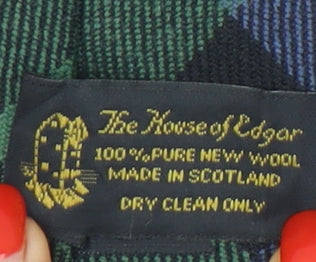 The House of Edgar Men's Tartan Wool Tie - Blue & Green