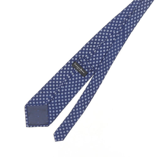 Laurant Benon Men's Blue Silk Geometric Tie
