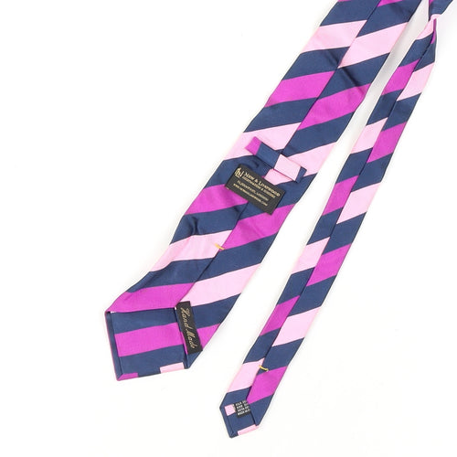 New & Lingwood Men's Pink Striped Silk Tie