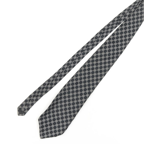 Cezan Men's Black Geometric Silk Tie