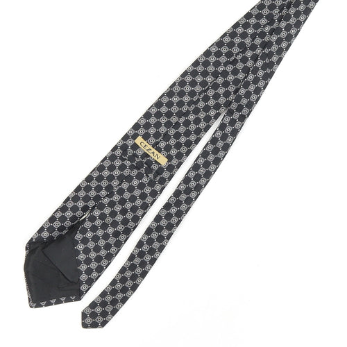 Cezan Men's Black Geometric Silk Tie