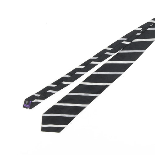 Capri Men's Black Striped Silk Tie One Size