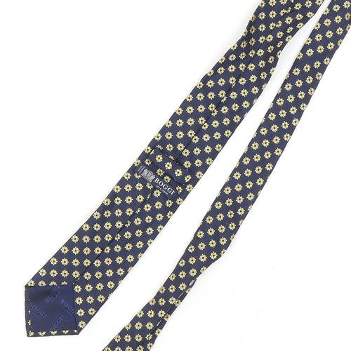 Boggi Milano Men's Blue Floral Silk Tie One Size