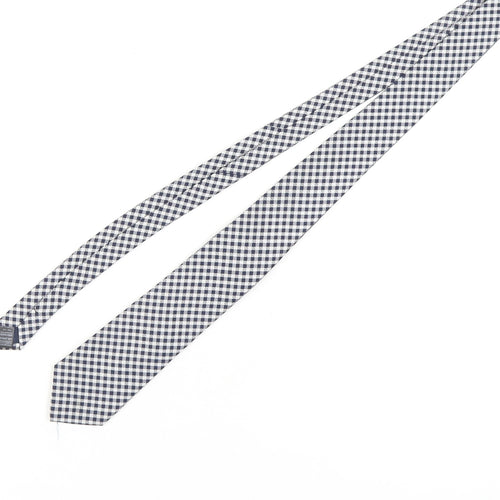 Marks and Spencer Men's Black Plaid Slim Tie - Silk