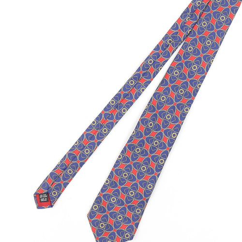 Aquascutum Blue Red Geometric Silk Men's Tie