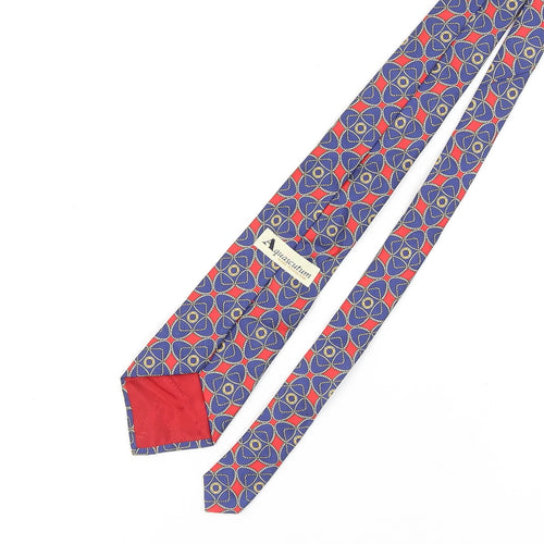 Aquascutum Blue Red Geometric Silk Men's Tie