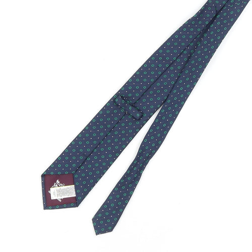 Marks and Spencer Men's Blue Silk Polka Dot Tie One Size