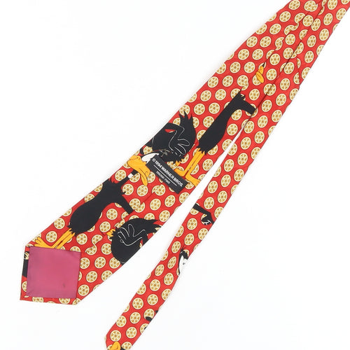 Warner Bros Men’s Red Polyester Looney Tunes Tie