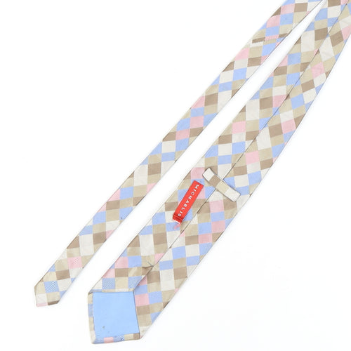Michaelis Men's Plaid Silk Tie in Beige, Blue, Pink