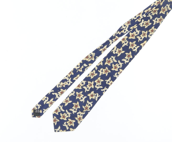 Kurt Geiger Men's Blue Floral Silk Tie