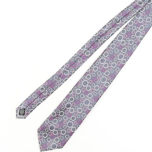 Thomas Nash Men's Grey Geometric Tie