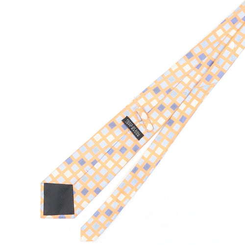 Jeff Banks Men's Orange Check Silk Tie