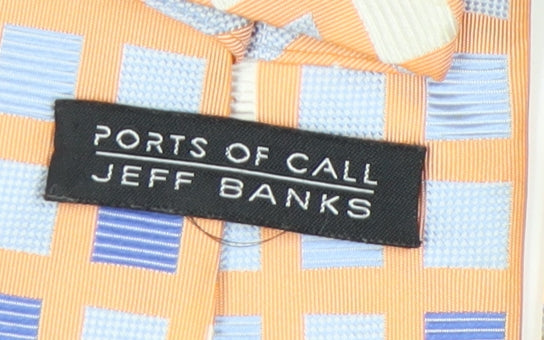 Jeff Banks Men's Orange Check Silk Tie