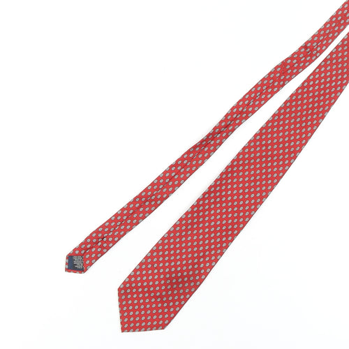 Angelo Bosani Men's Red Geometric Silk Tie