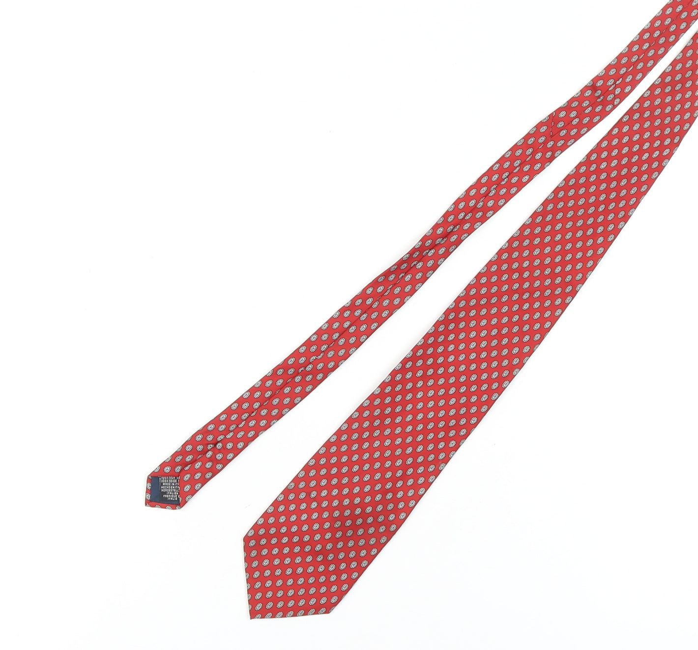 Angelo Bosani Men's Red Geometric Silk Tie