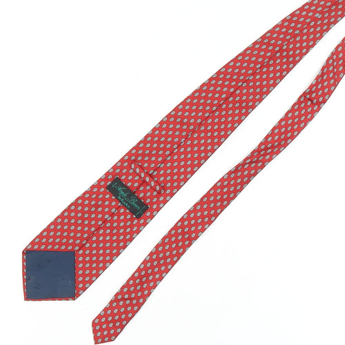 Angelo Bosani Men's Red Geometric Silk Tie