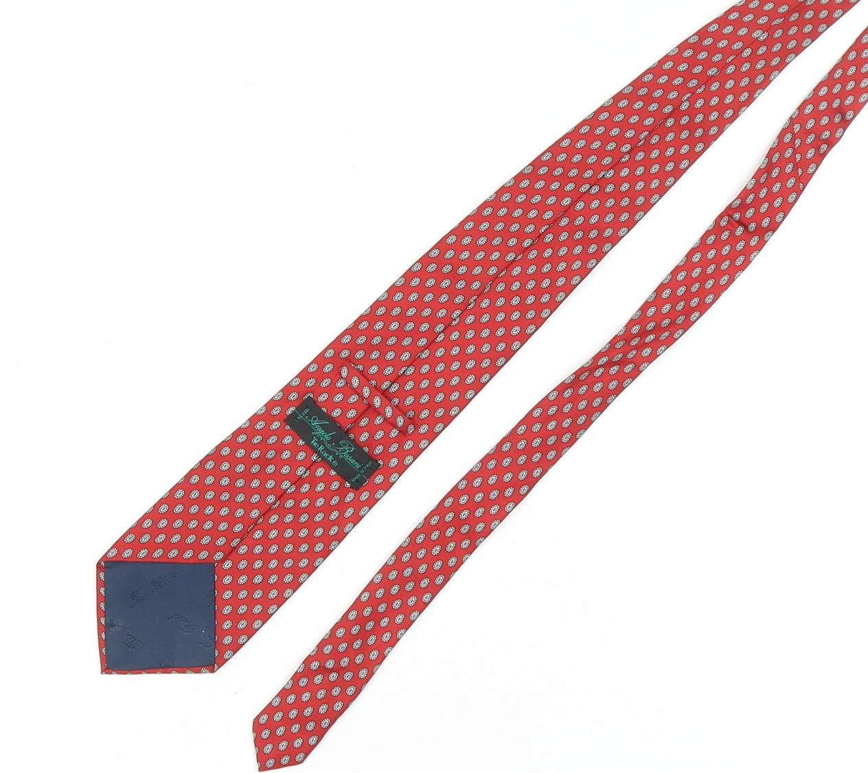Angelo Bosani Men's Red Geometric Silk Tie