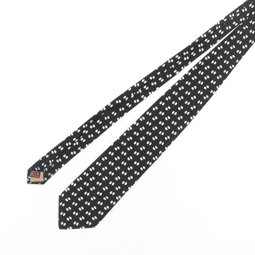 Marco Pascali Men's Black Silk Polka Dot Tie, Handmade
