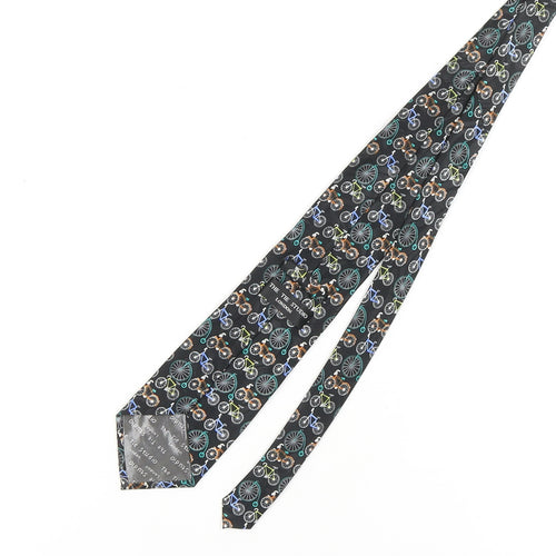 The Tie Studio Men's Black Bike Pattern Tie